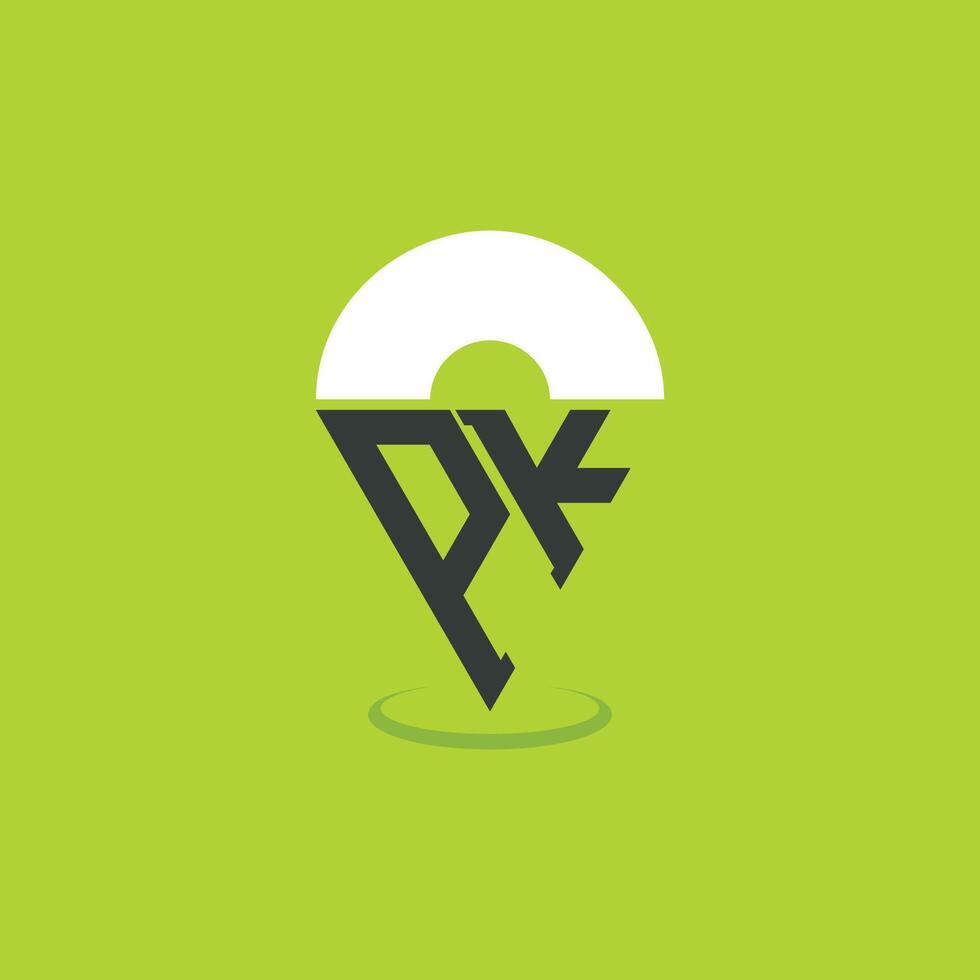 Letter PK Location Logo Design. Modern Initials PK Pinpoint Logo for Navigation, Map Apps, and Location Based Businesses vector