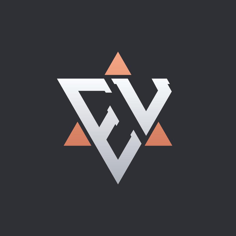 Modern EU Letter Logo Design with Geometric Triangle Elements. EU Logo Initials vector