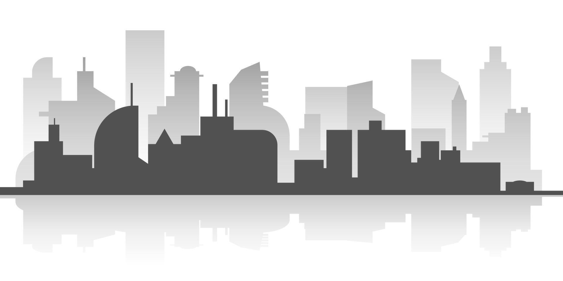 Attractive modern skyline silhouette illustration vector