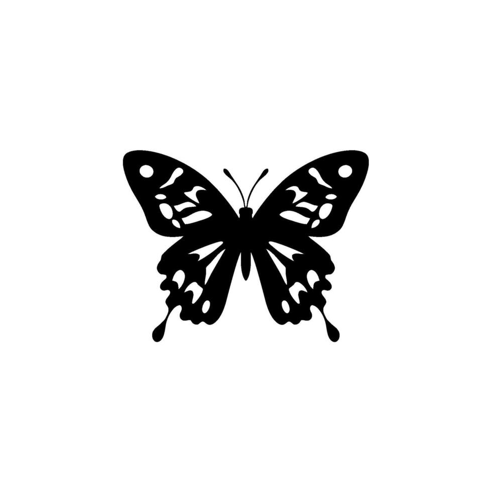 Symmetrical and elegant Black Butterfly Icon vector