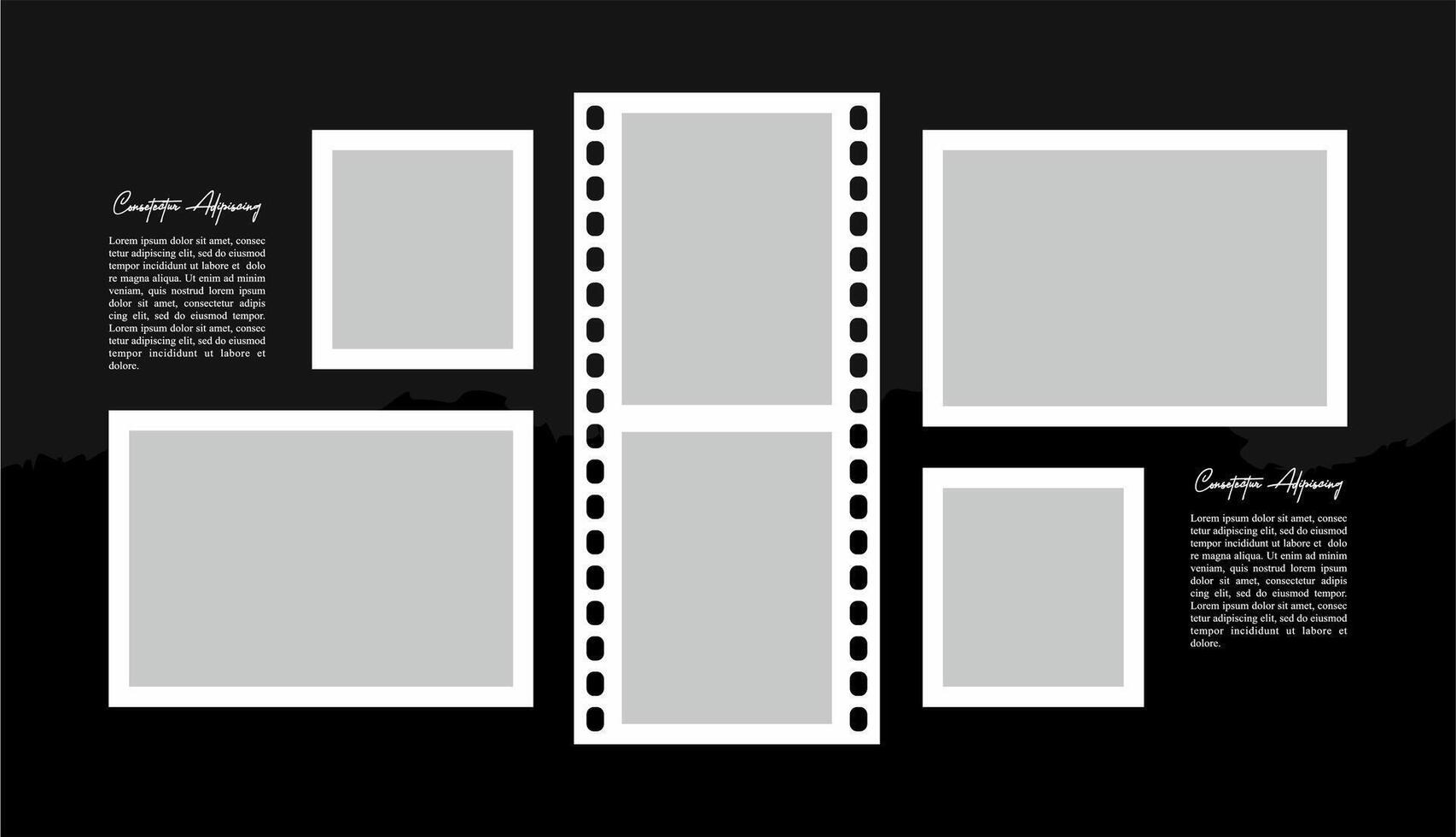 Decorative photo frame collage collection vector