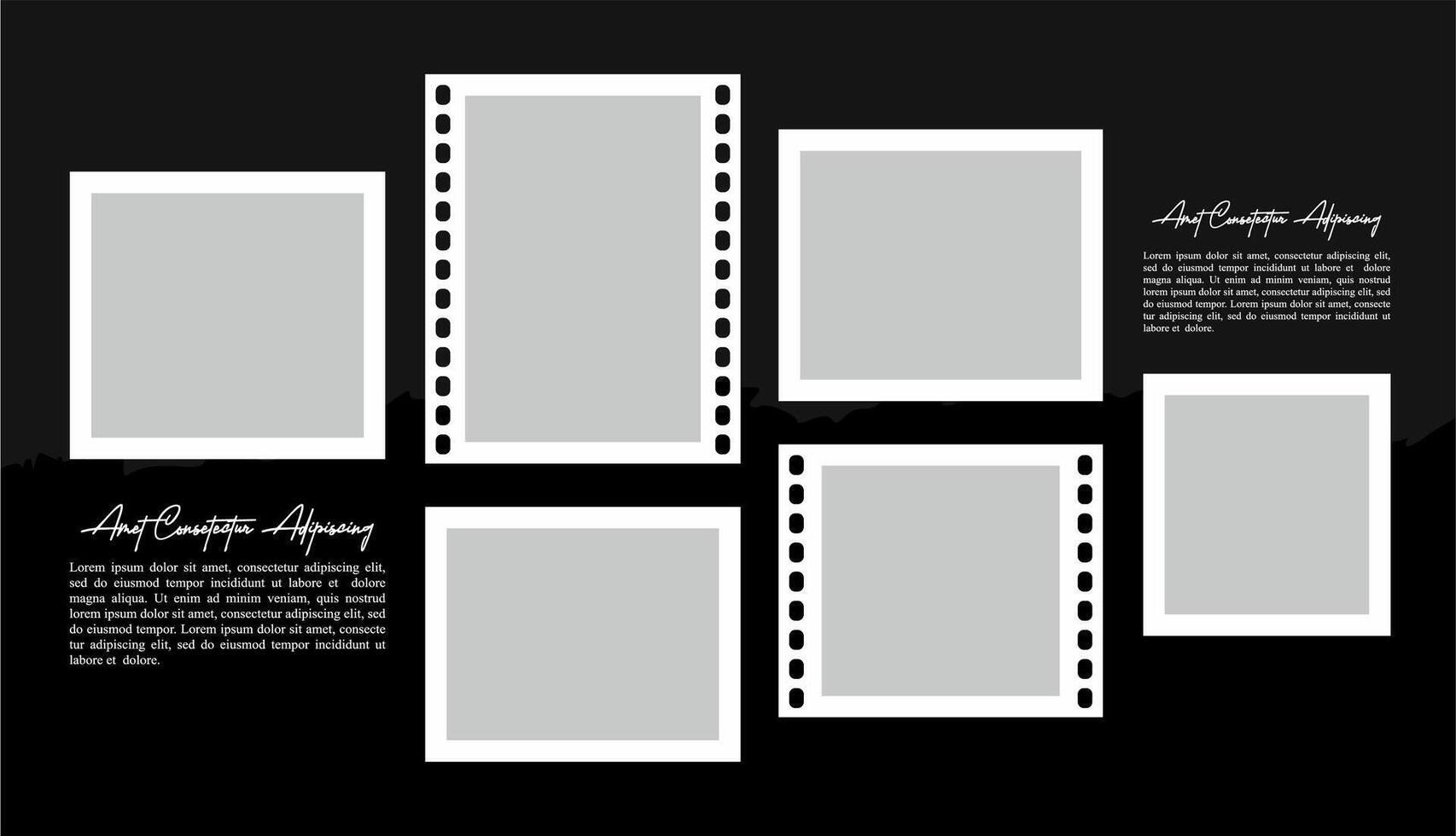 Collage grid effect overlay vector