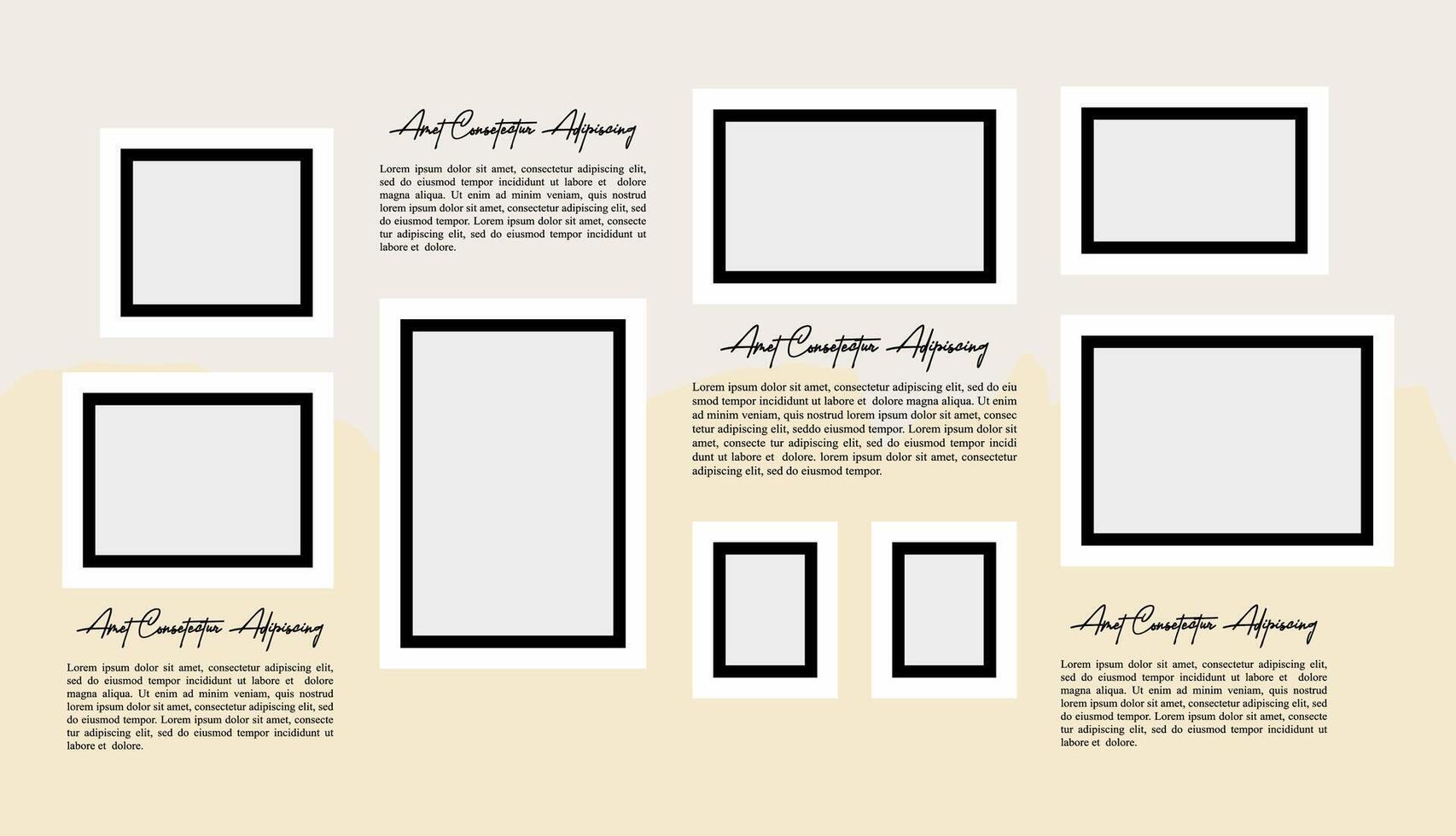 page grid layout abstract photo frames vector
