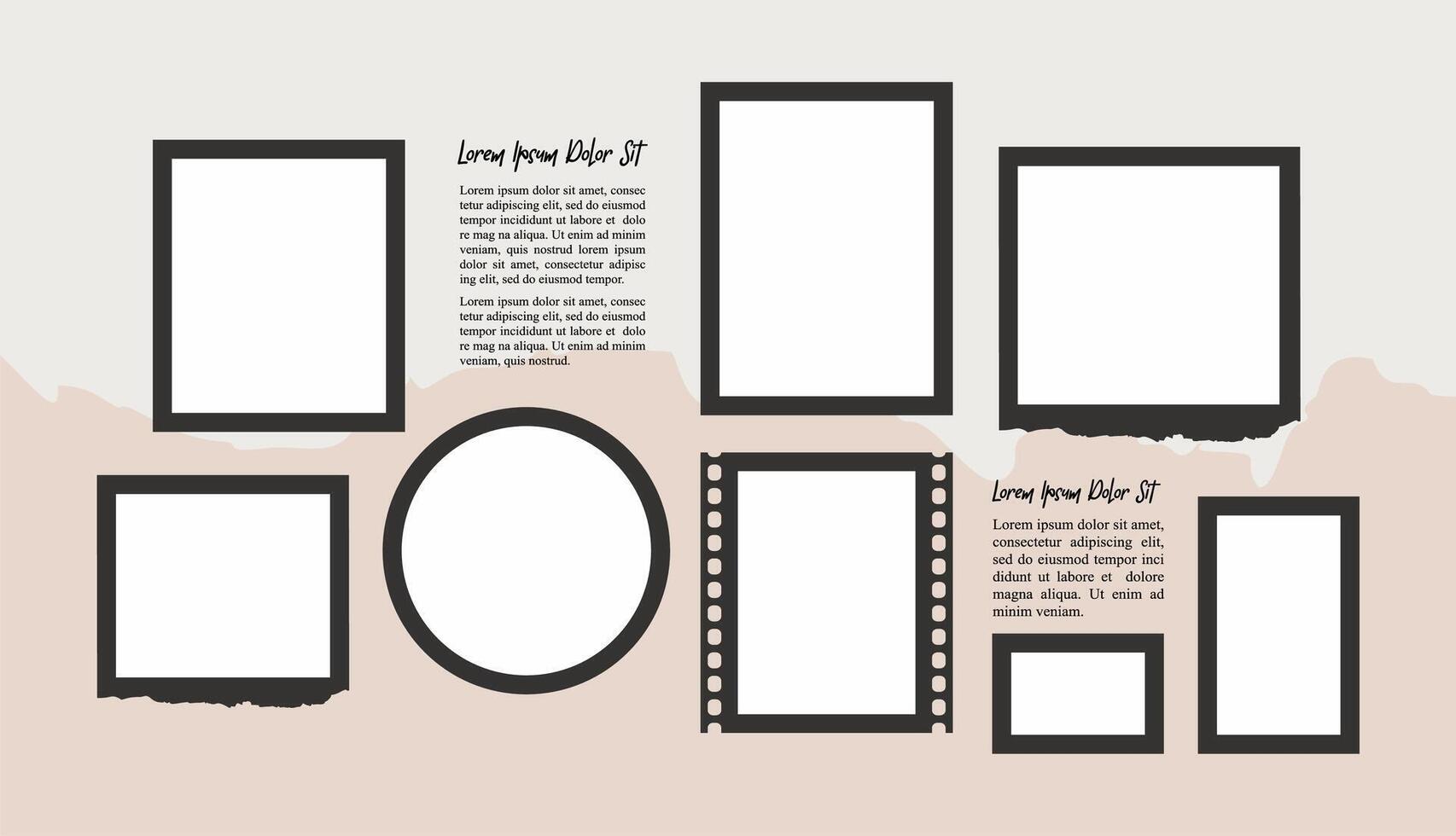 Moodboard photo collage design vector