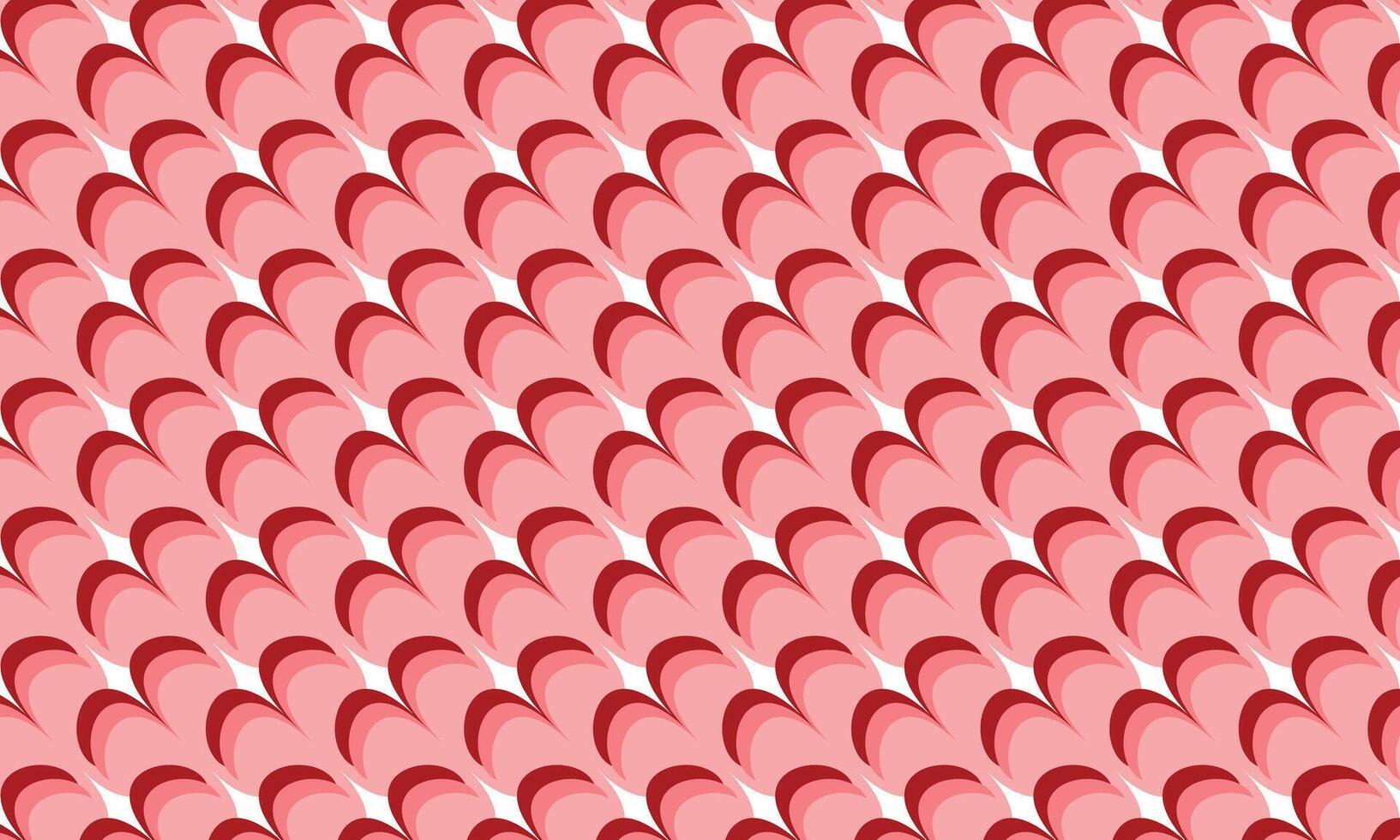 pattern of red heart shapes, arranged in an array that resembles scales on the back of sea creatures or fish skin vector