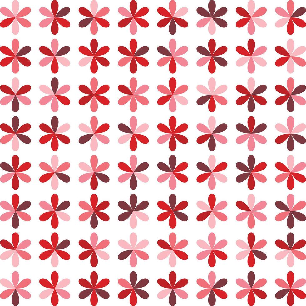 Beautiful colored random flower pattern on white background vector