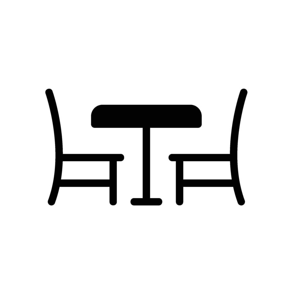 dining table Glyph Icon White Background vector