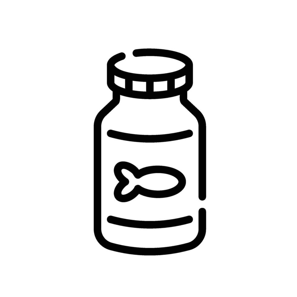 fish oil Line Icon White Background vector