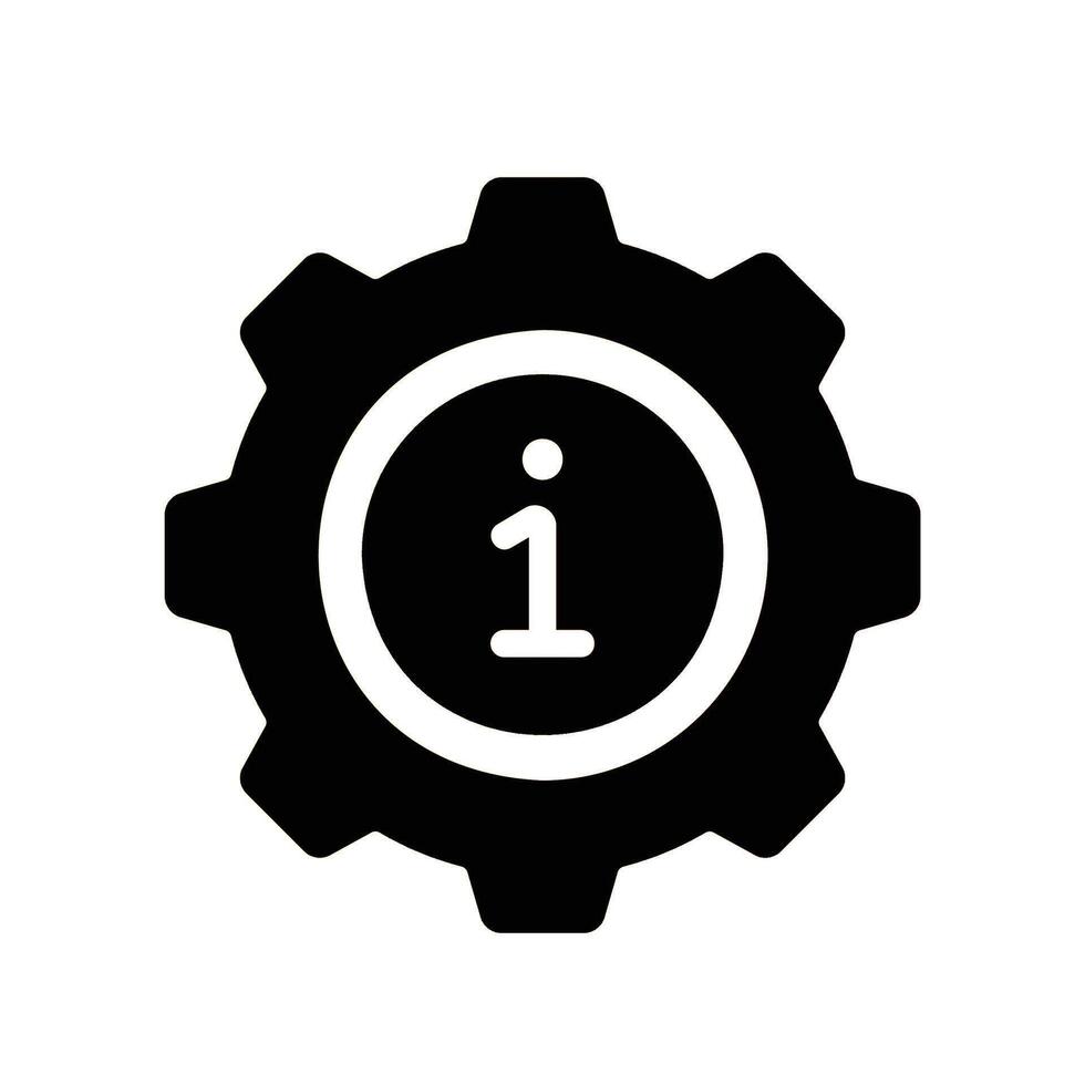 setting Glyph Icon White Background vector