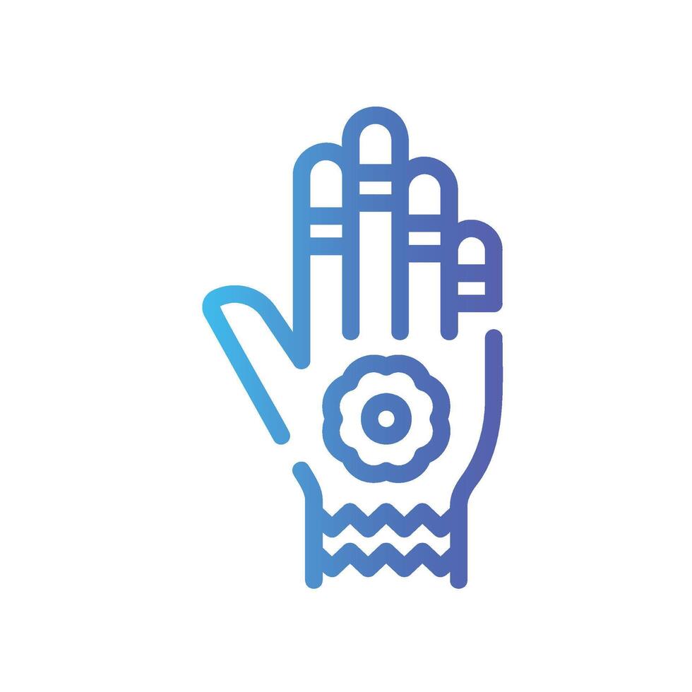 henna Line Gradient Icon White Background vector
