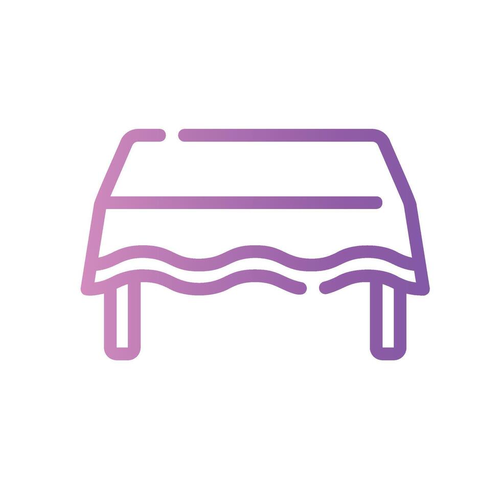 table Line Gradient Icon White Background vector