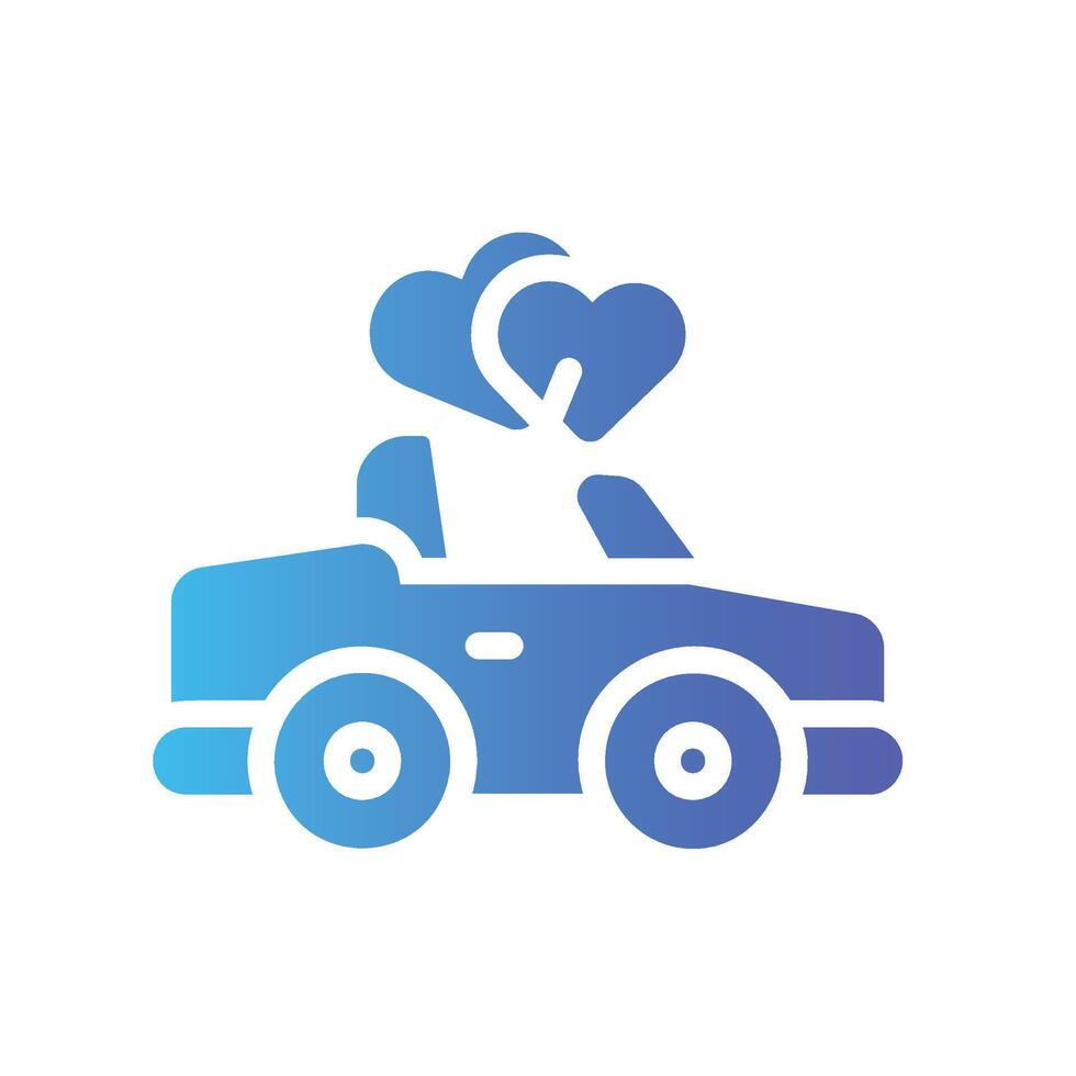 wedding car Flat Gradient Icon White Background vector