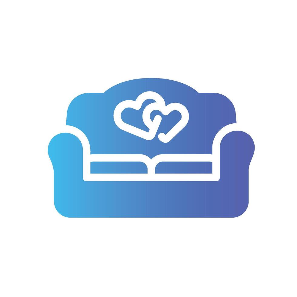 chair Flat Gradient Icon White Background vector