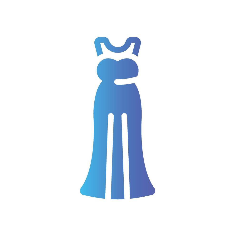 wedding dress Flat Gradient Icon White Background vector