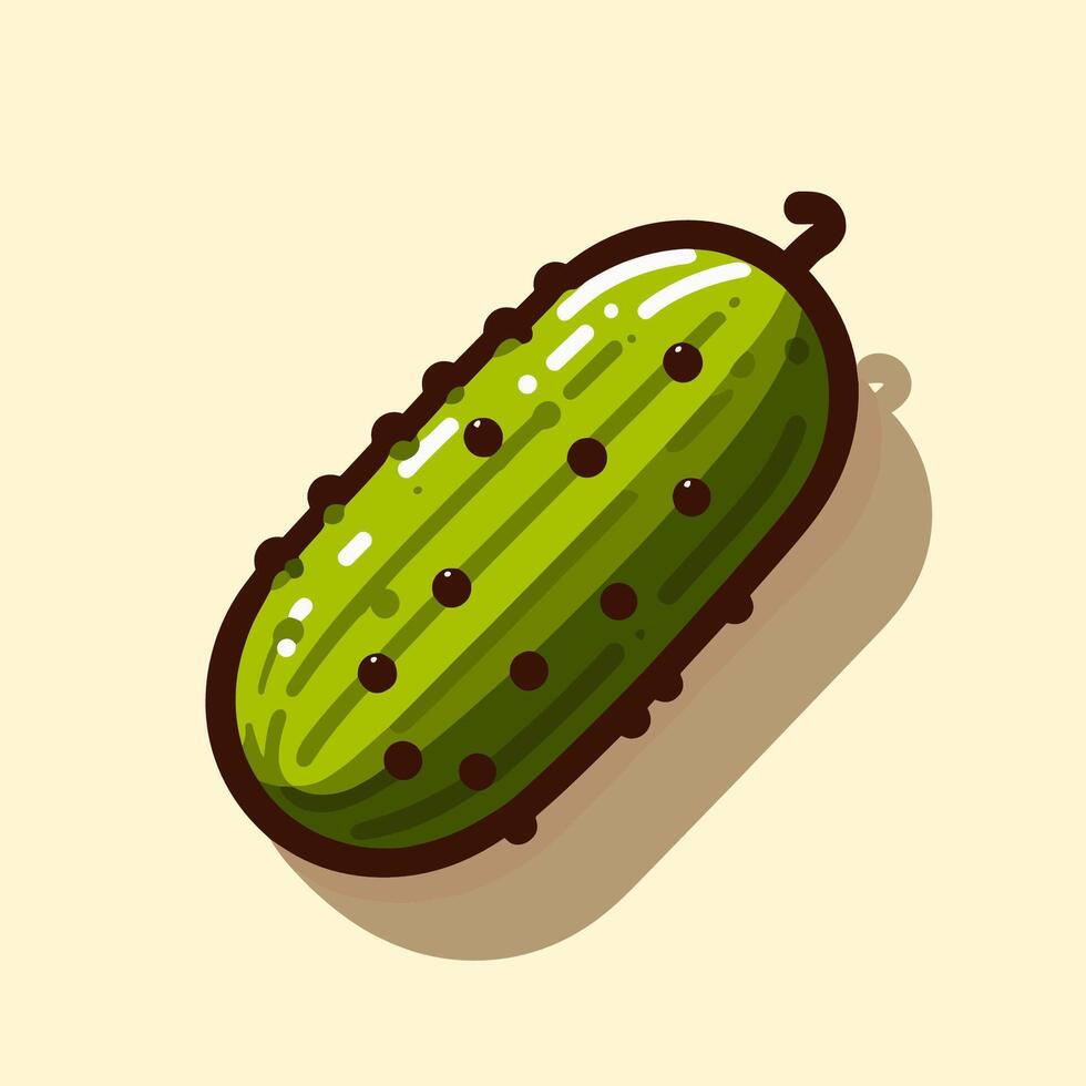 a pickle vegetable veggie is shown on a yellow background vector