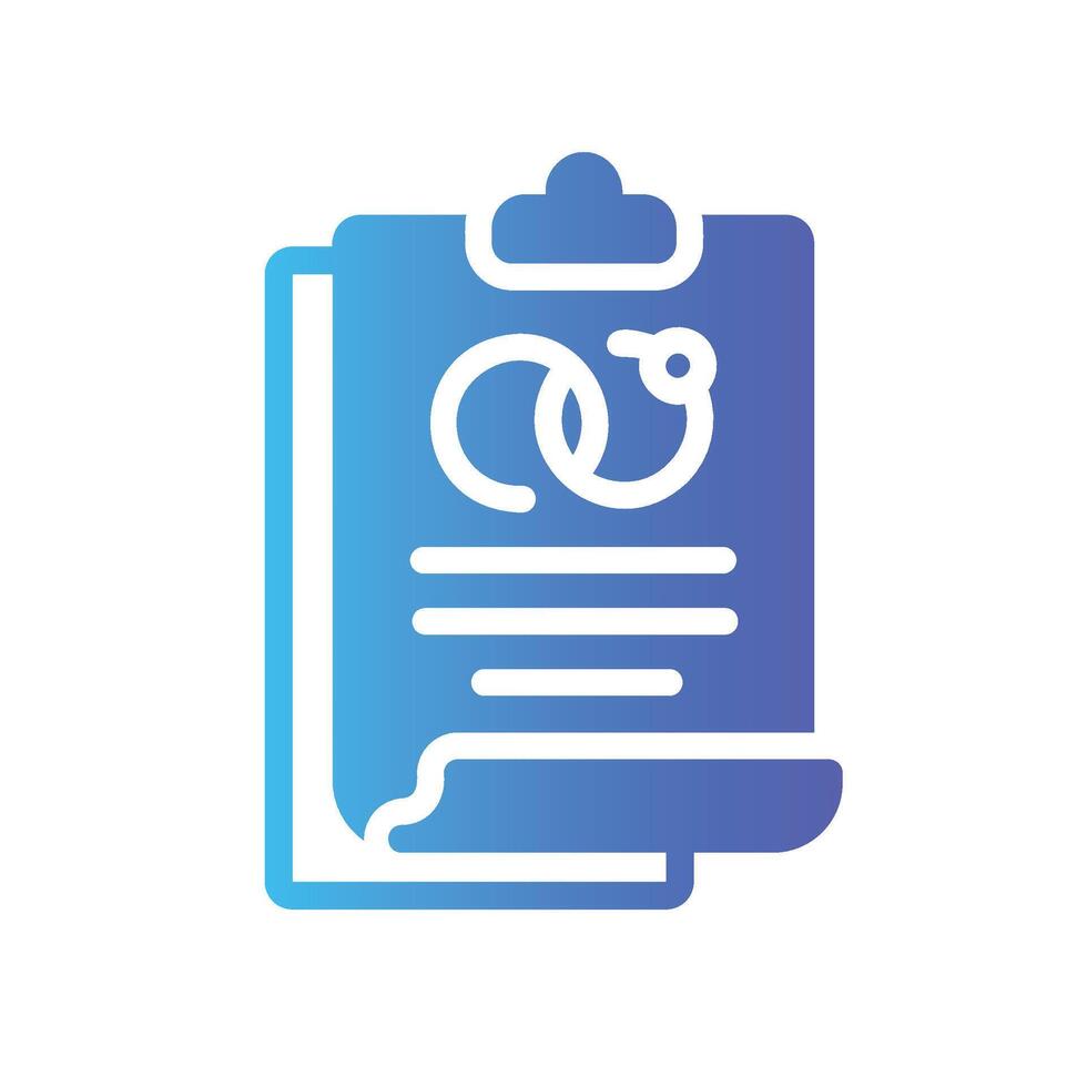 wedding contract Flat Gradient Icon White Background vector