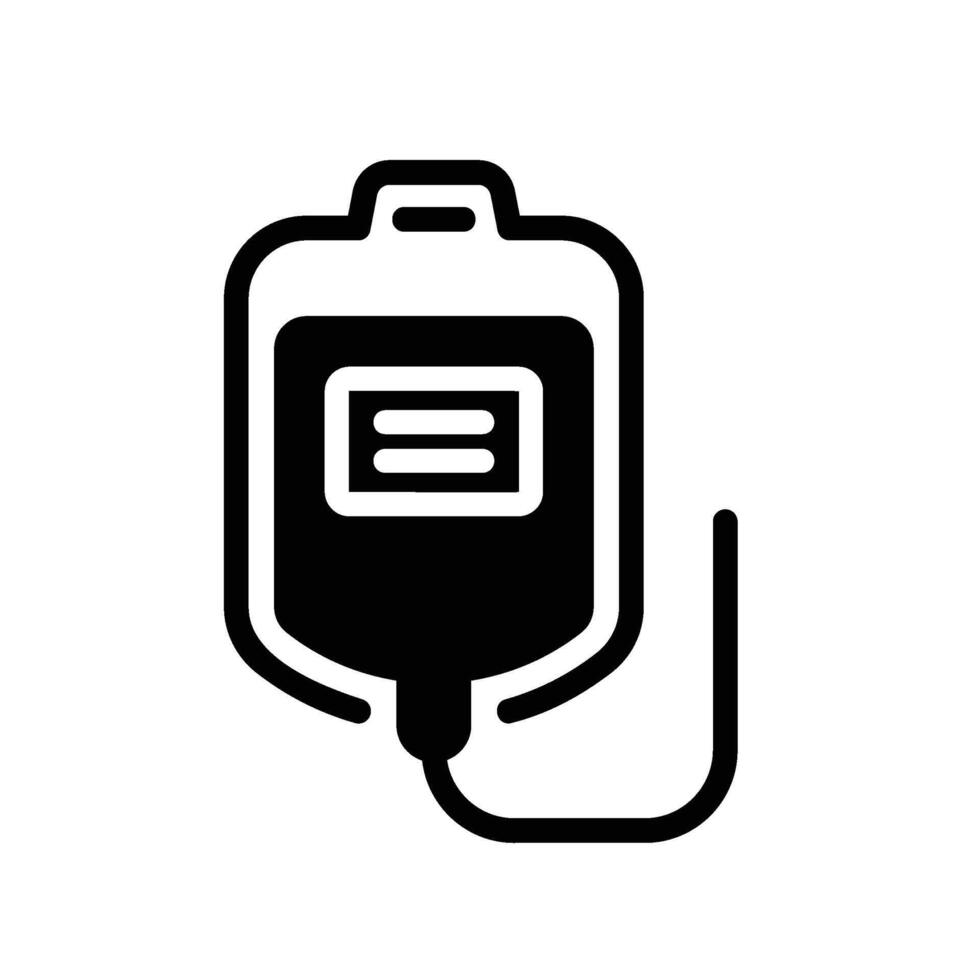 blood bag Glyph Icon White Background vector
