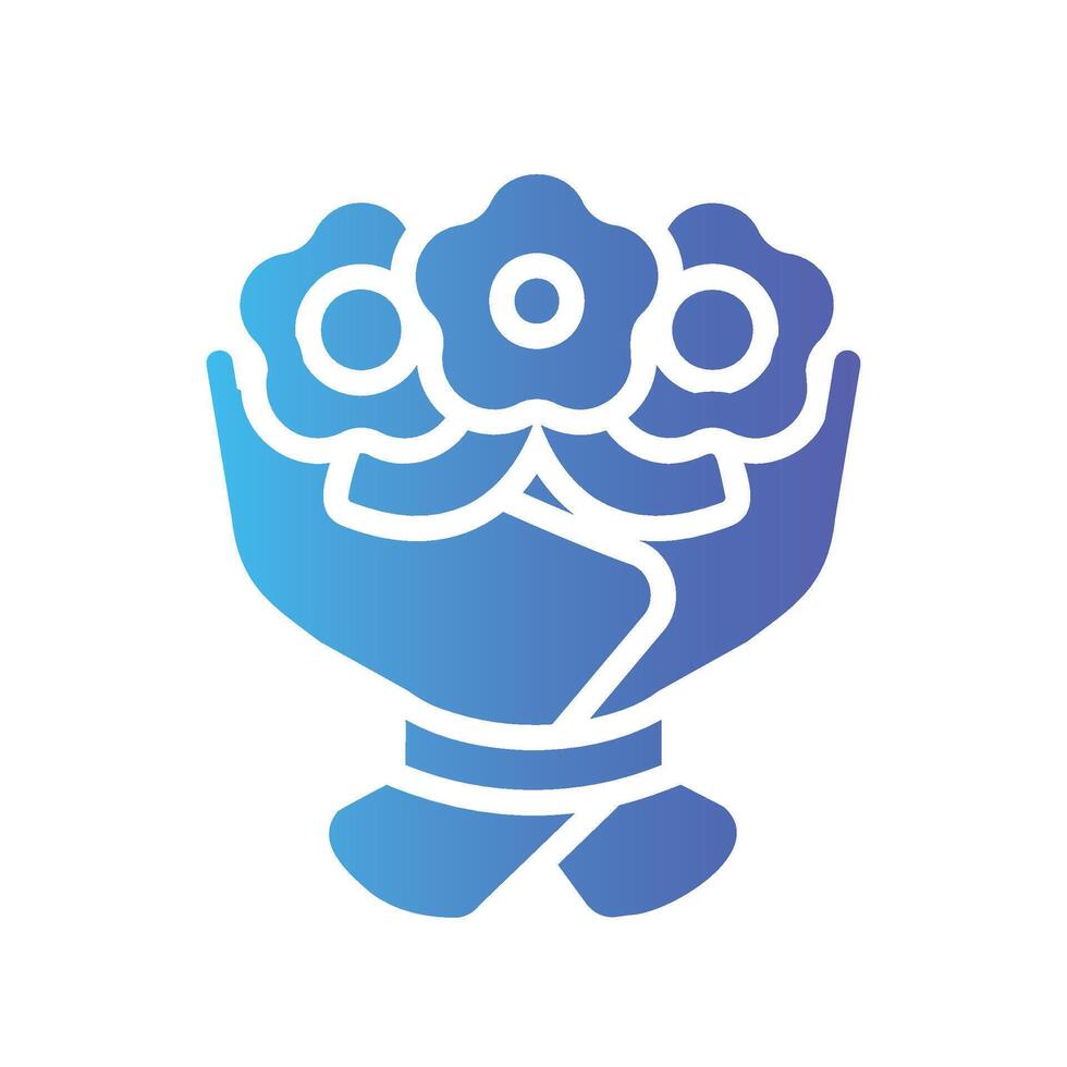 flower Flat Gradient Icon White Background vector