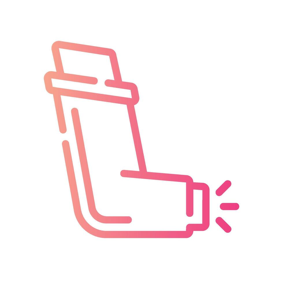 inhaler Line Gradient Icon White Background vector