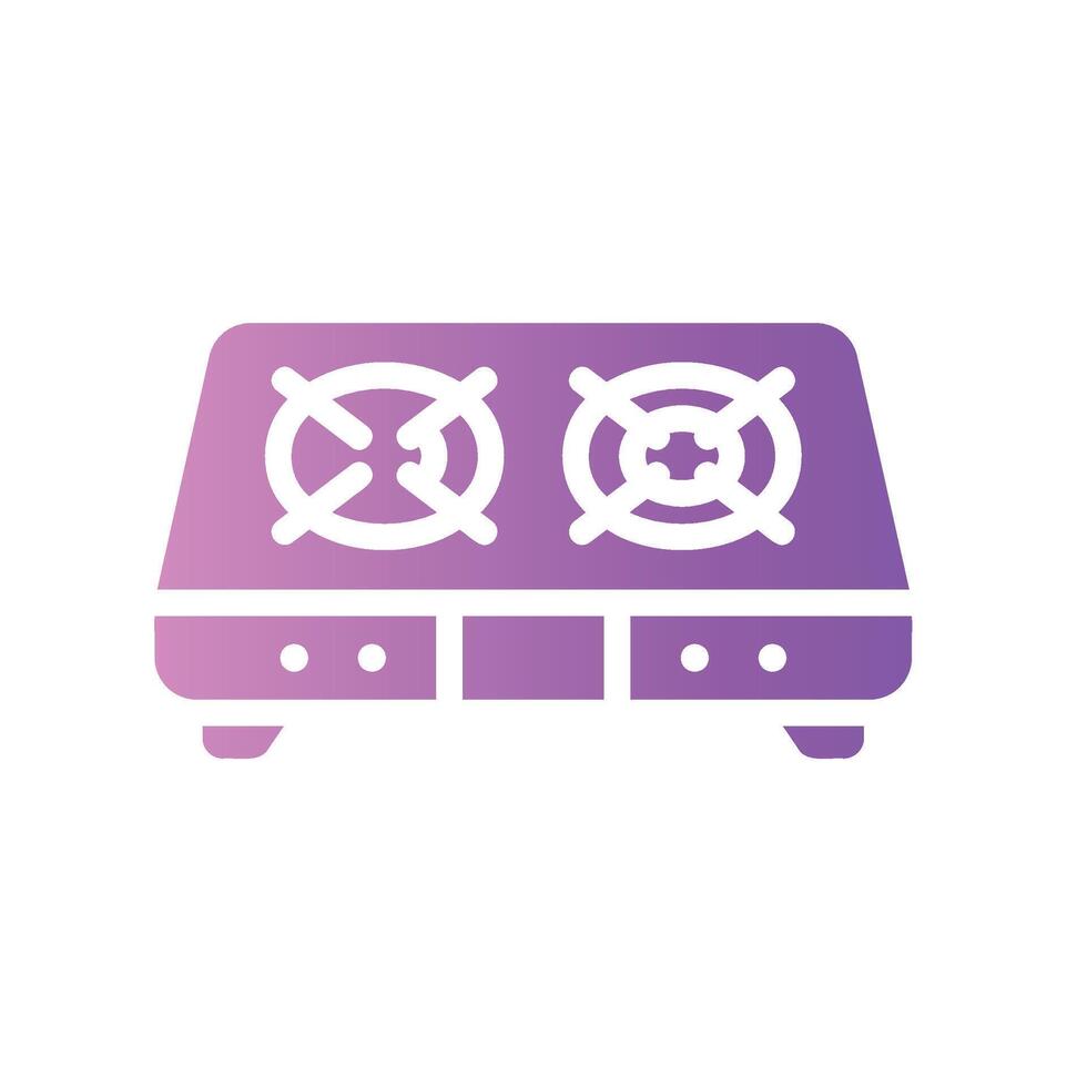 gas stove Flat Gradient Icon White Background vector