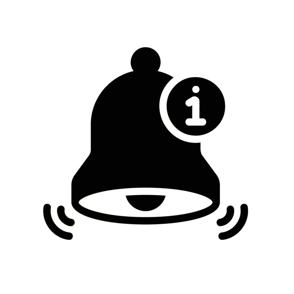 notification Glyph Icon White Background vector