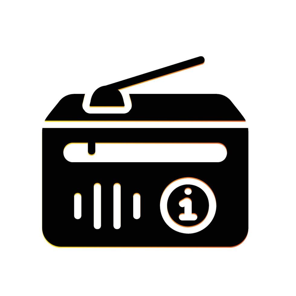 radio Glyph Icon White Background vector