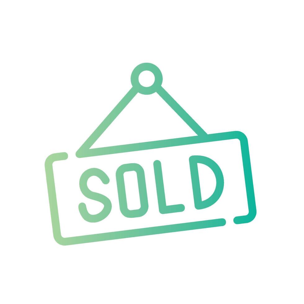 sold Line Gradient Icon White Background vector