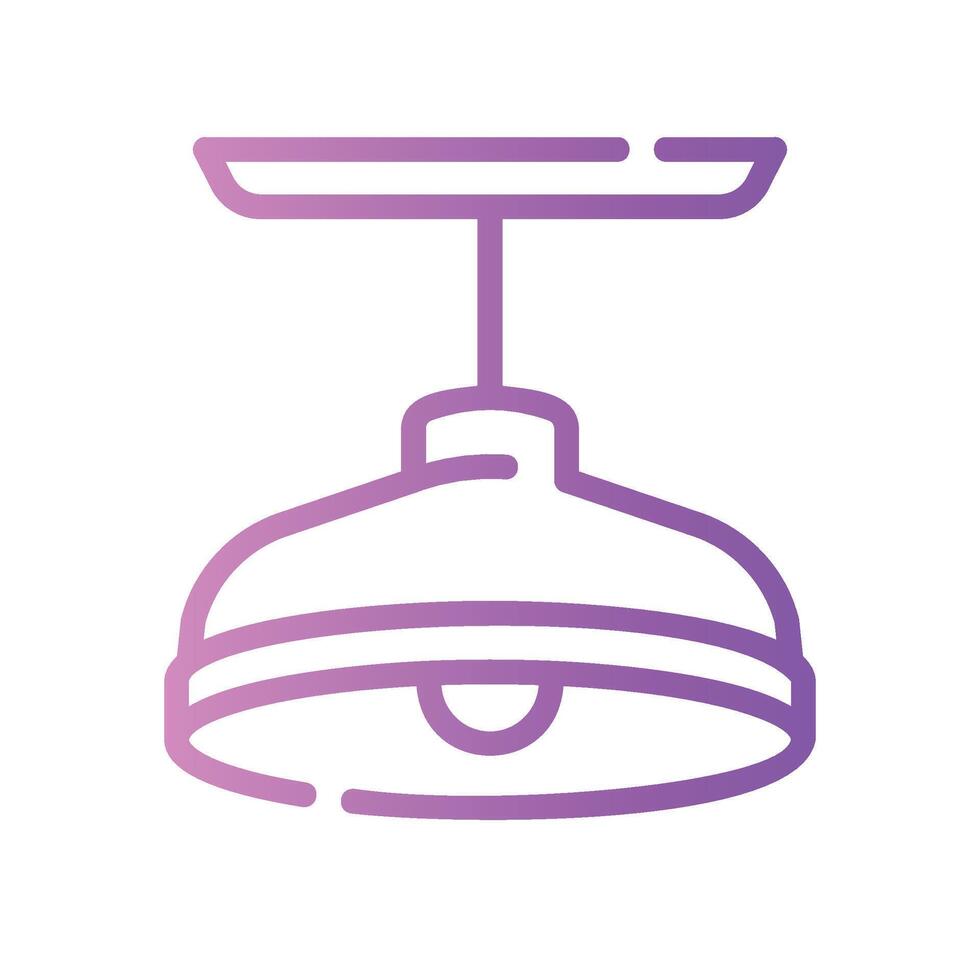 ceiling lamp Line Gradient Icon White Background vector
