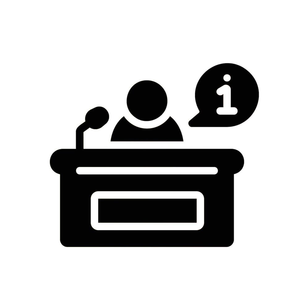 receptionist Glyph Icon White Background vector