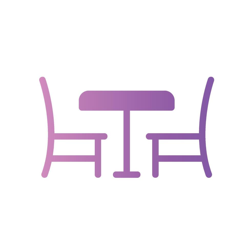dining table Flat Gradient Icon White Background vector