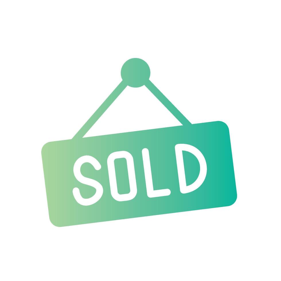 sold Flat Gradient Icon White Background vector