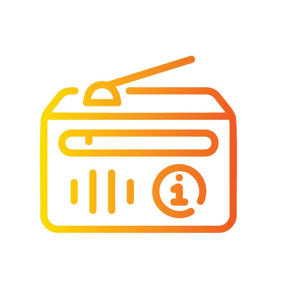 radio Line Gradient Icon White Background vector