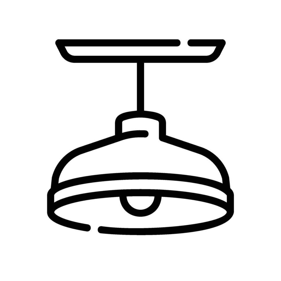 ceiling lamp Line Icon White Background vector