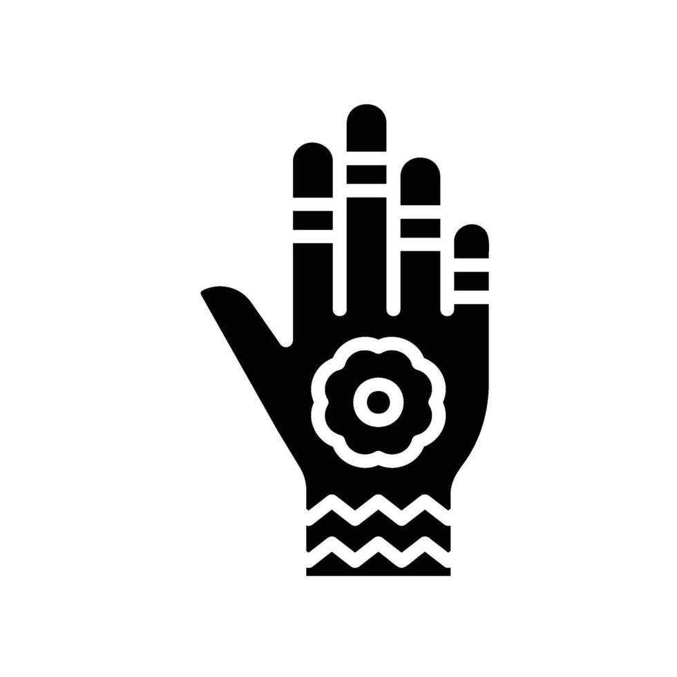 henna Glyph Icon White Background vector