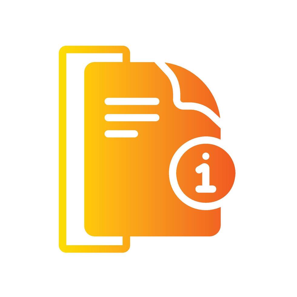 document Flat Gradient Icon White Background vector
