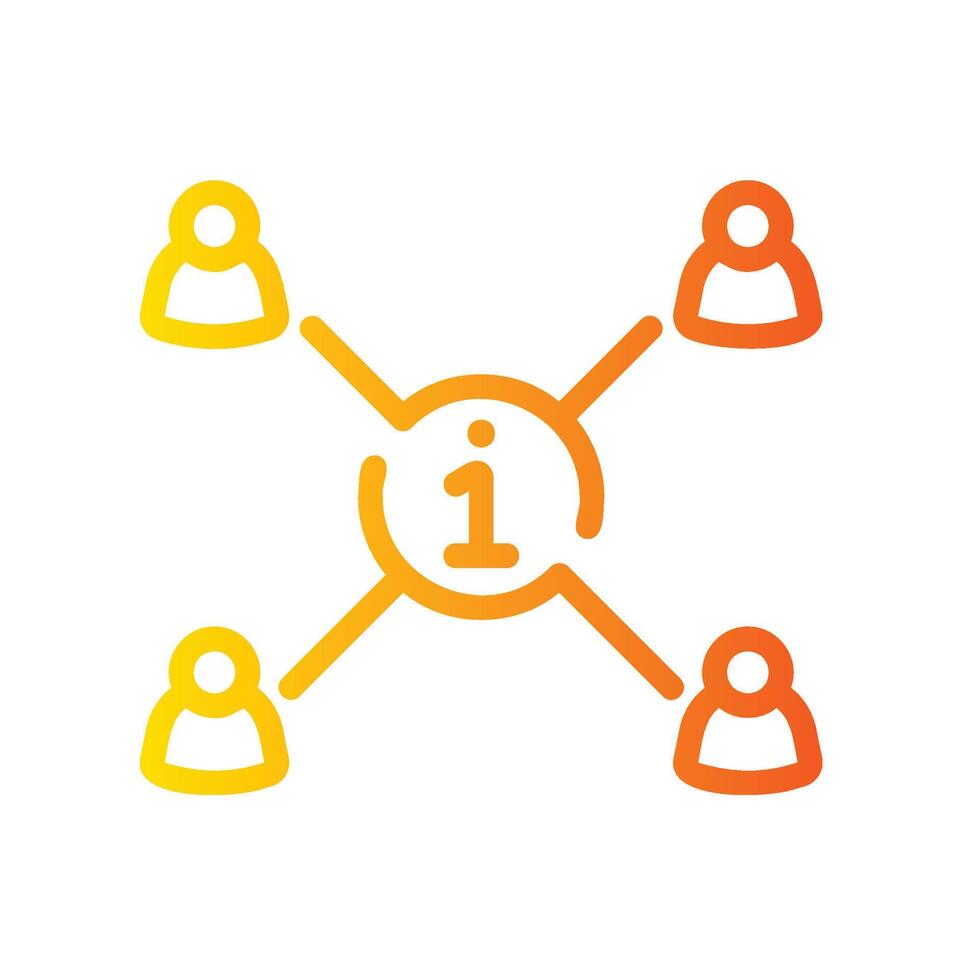 networking Line Gradient Icon White Background vector