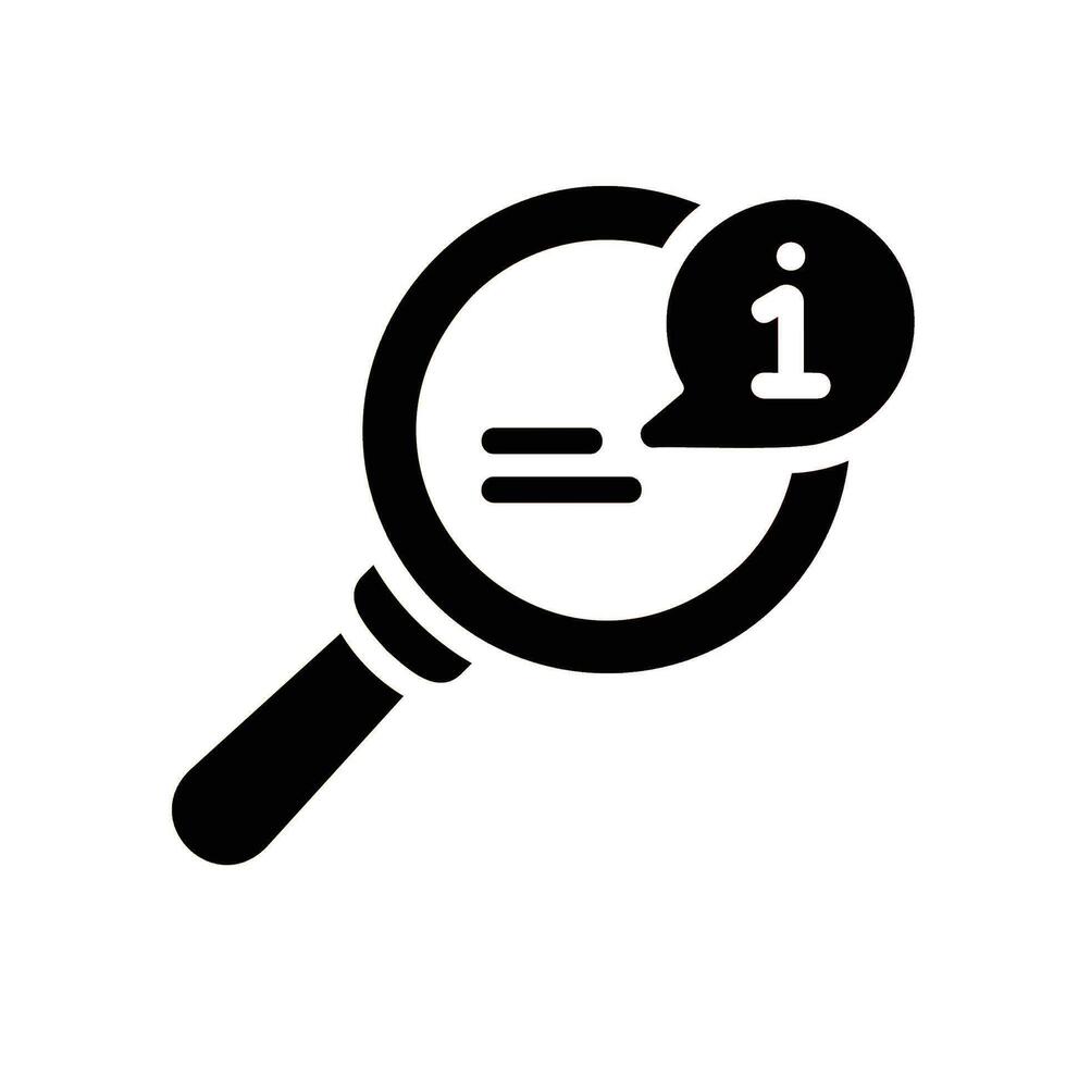 search Glyph Icon White Background vector