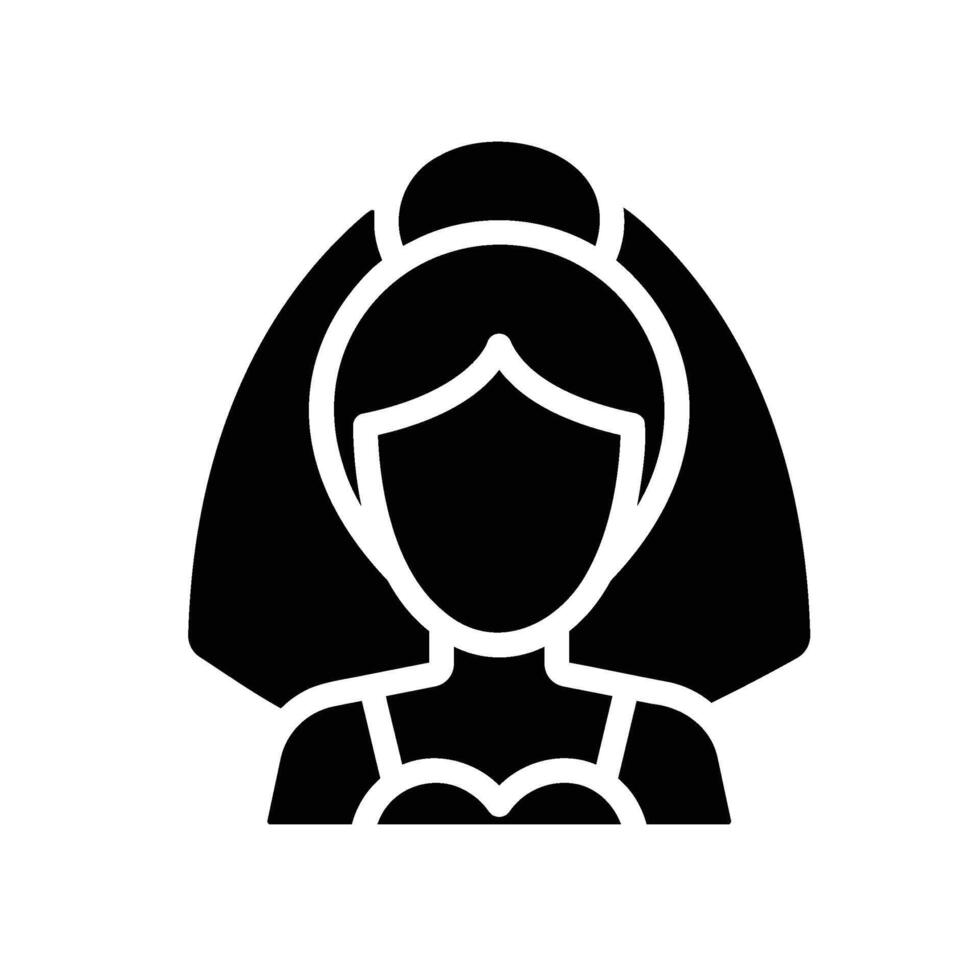 bride Glyph Icon White Background vector