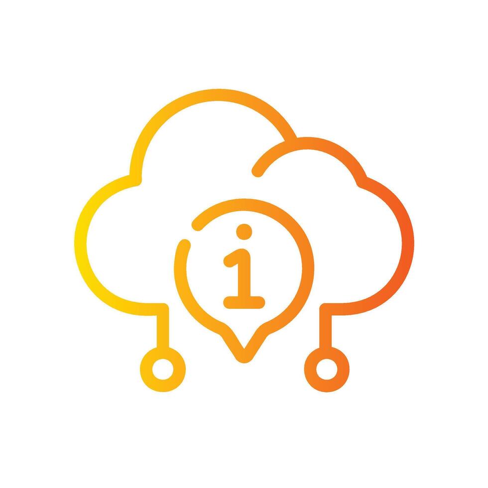 cloud Line Gradient Icon White Background vector