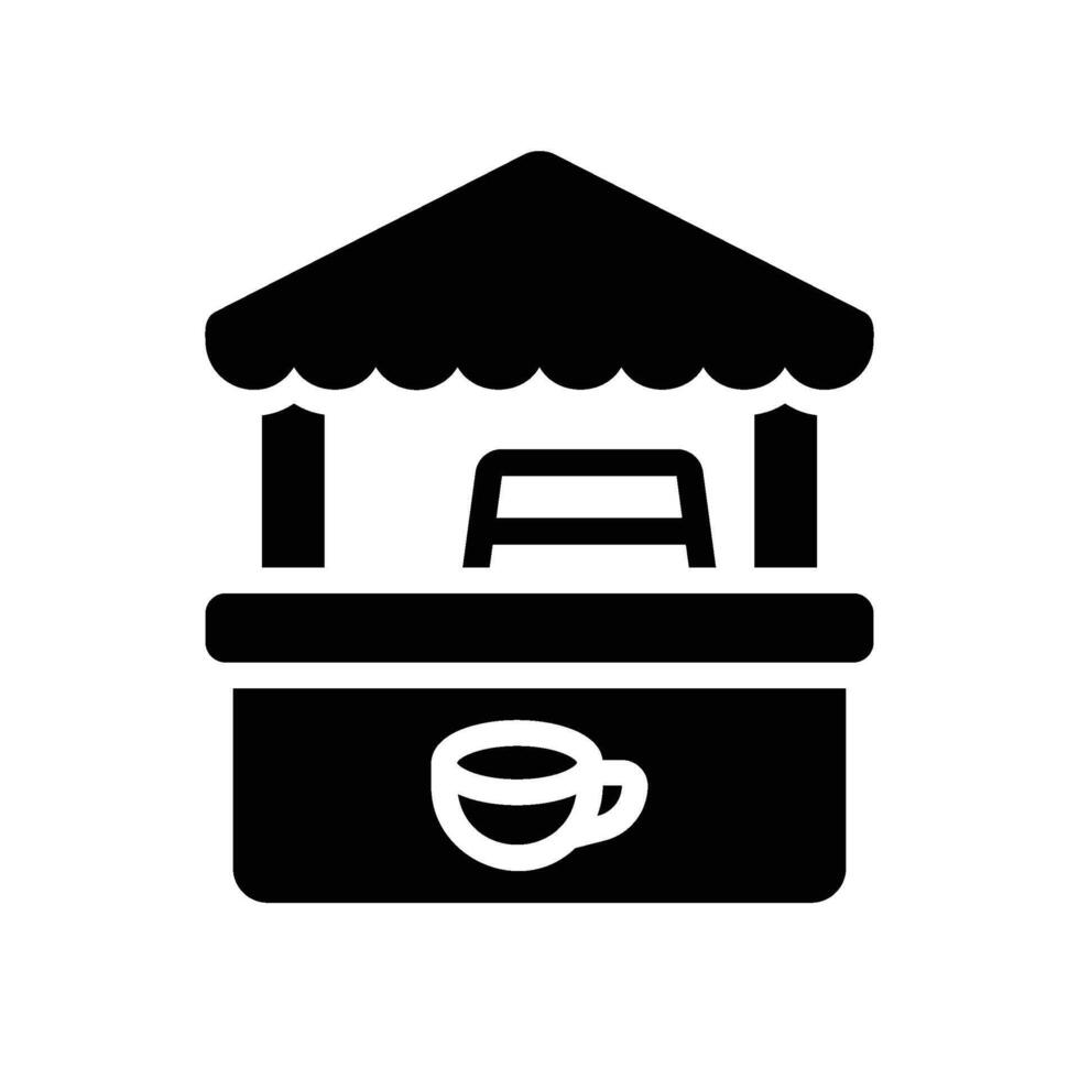 coffee shop Glyph Icon White Background vector