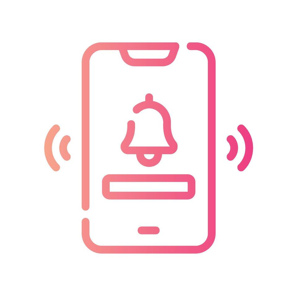 mobile phone Line Gradient Icon White Background vector