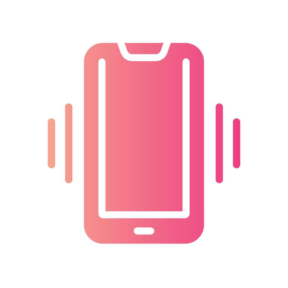vibration Flat Gradient Icon White Background vector