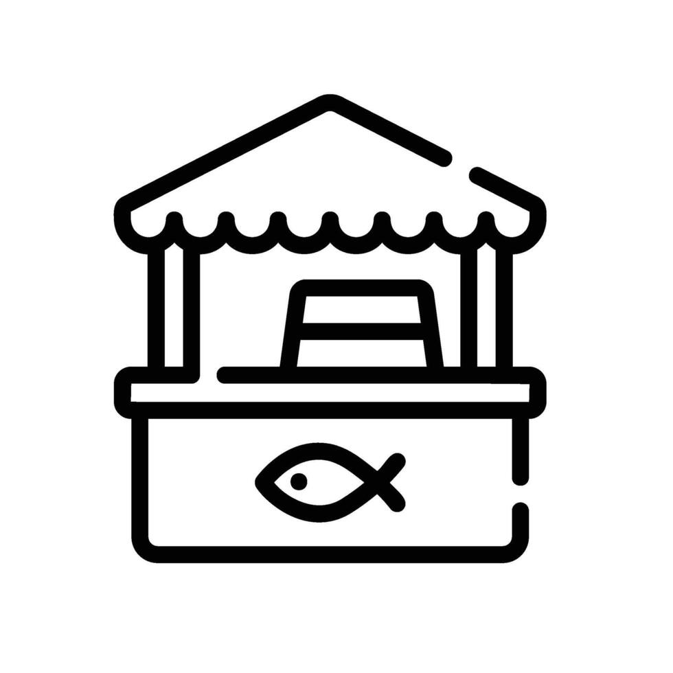 fish Line Icon White Background vector