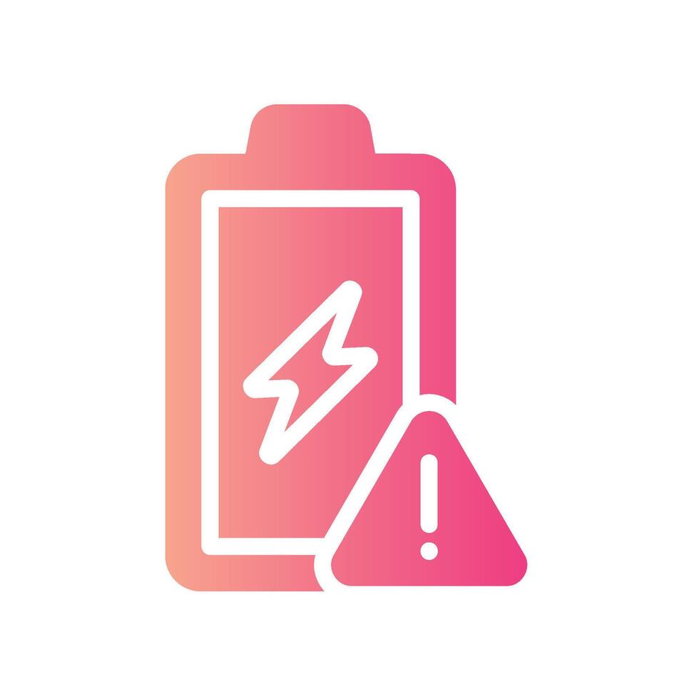 full battery Flat Gradient Icon White Background vector