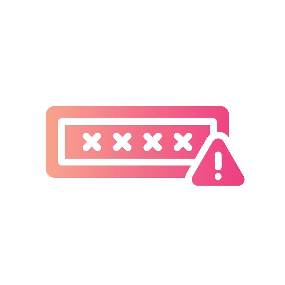 password Flat Gradient Icon White Background vector
