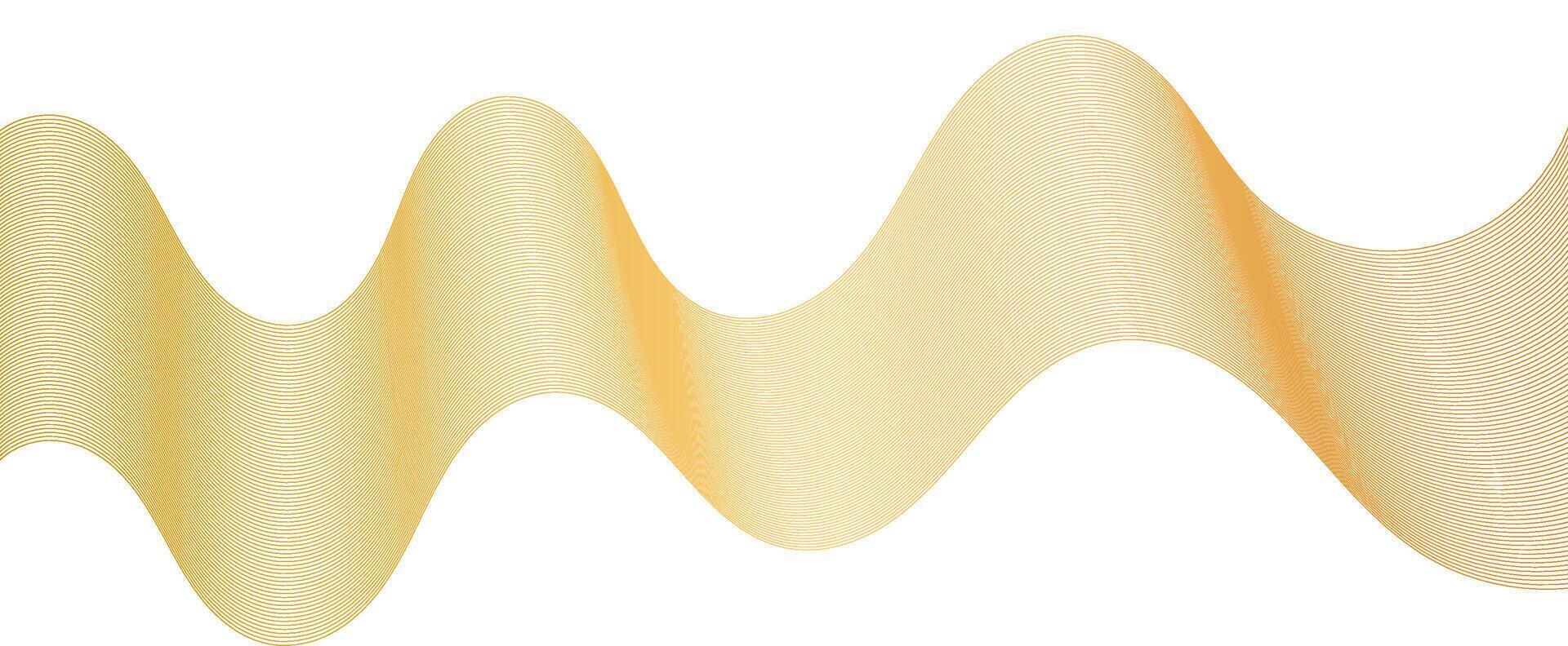 Abstract wavy lines in golden tones. vector