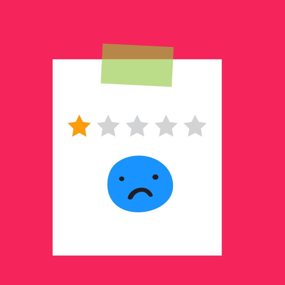 Illustration. Low rating, poor quality of service. vector