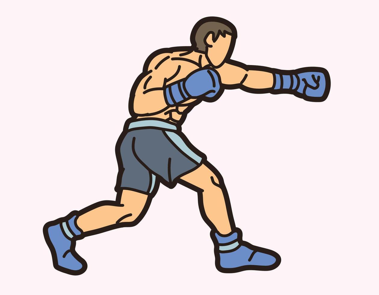 Boxing Sport Fighter Punching Action vector