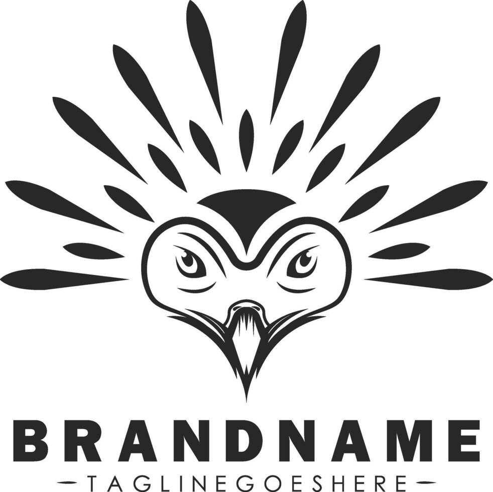 Secretary bird logo in sleek minimalist design vector