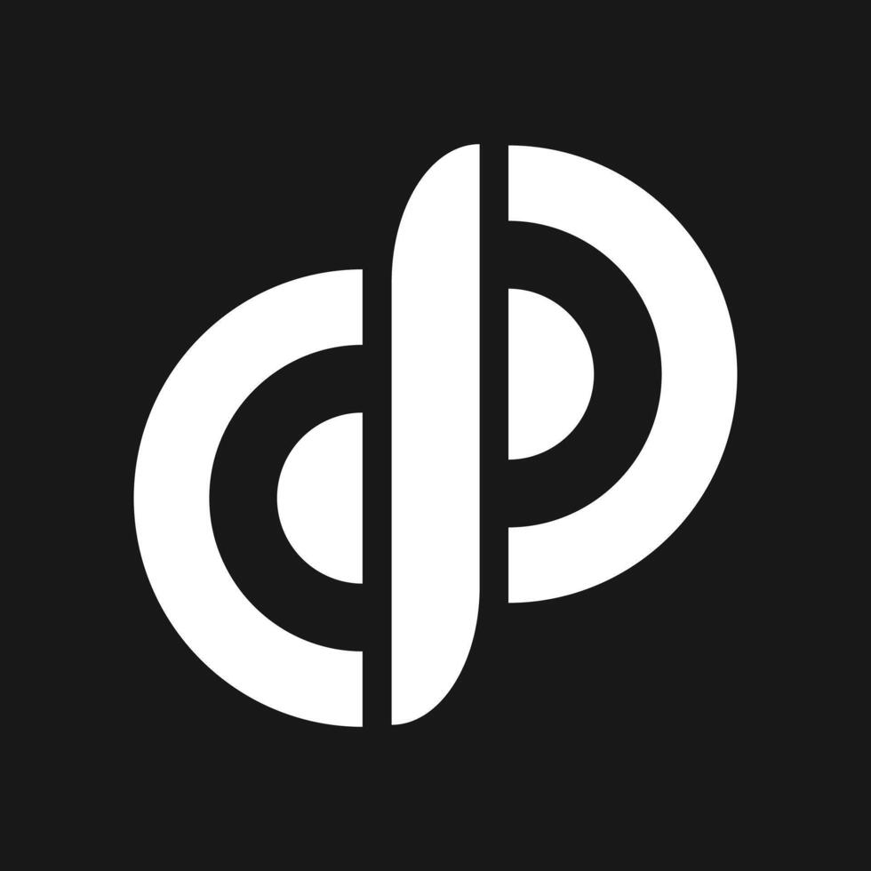 Letter D and P monogram logo in infinity shapes vector